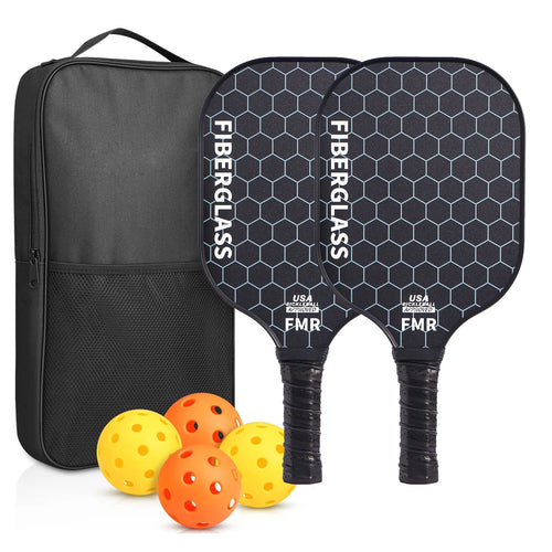 Paddle Up beginner pickleball set with two fiberglass paddles and pickleballs